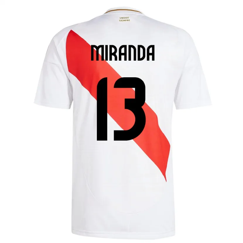 Danxen Dames Peru Yoselin Miranda #13 Wit Thuisshirt Thuistenue 24-26 T-Shirt