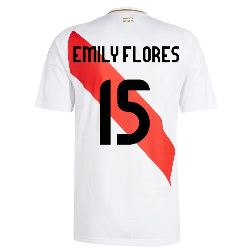 Danxen Dames Peru Emily Flores #15 Wit Thuisshirt Thuistenue 24-26 T-Shirt