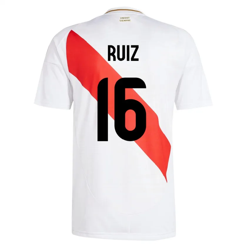 Danxen Dames Peru Birka Ruiz #16 Wit Thuisshirt Thuistenue 24-26 T-Shirt