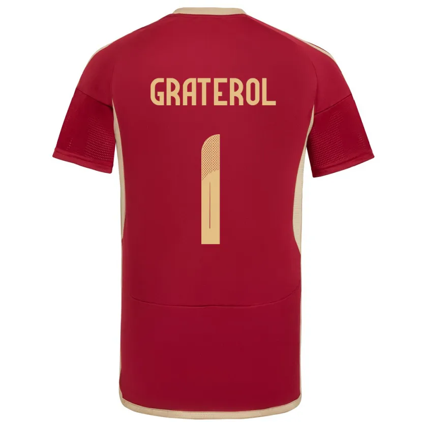 Danxen Dames Venezuela Joel Graterol #1 Bourgondië Thuisshirt Thuistenue 24-26 T-Shirt