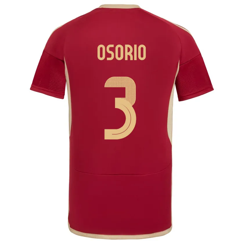 Danxen Dames Venezuela Yordan Osorio #3 Bourgondië Thuisshirt Thuistenue 24-26 T-Shirt