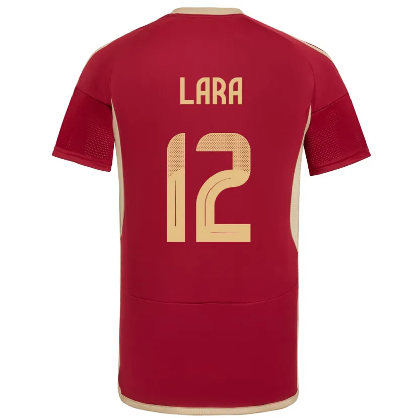 Danxen Dames Venezuela Jesús Lara #12 Bourgondië Thuisshirt Thuistenue 24-26 T-Shirt