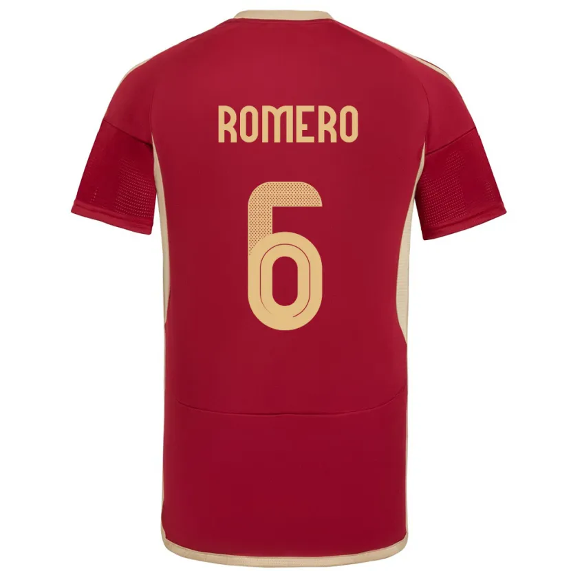 Danxen Dames Venezuela Michelle Romero #6 Bourgondië Thuisshirt Thuistenue 24-26 T-Shirt