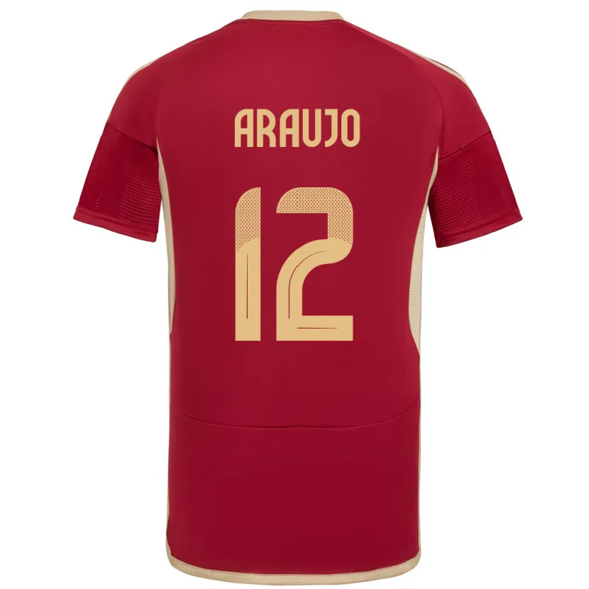 Danxen Dames Venezuela Sabrina Araujo #12 Bourgondië Thuisshirt Thuistenue 24-26 T-Shirt