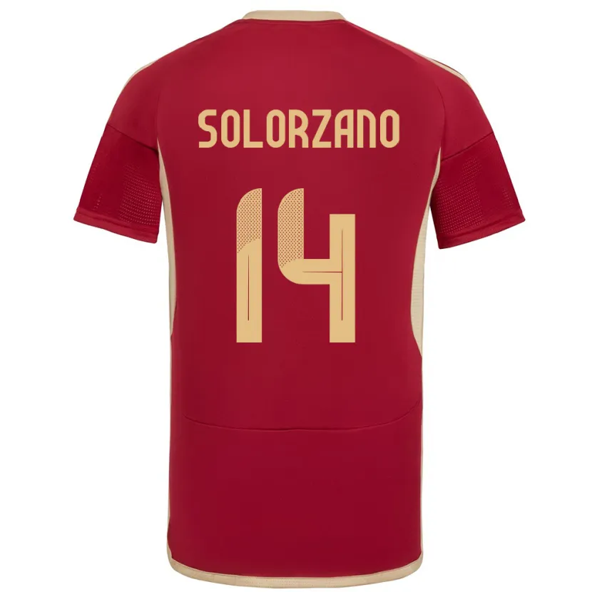 Danxen Dames Venezuela Fabiola Solórzano #14 Bourgondië Thuisshirt Thuistenue 24-26 T-Shirt