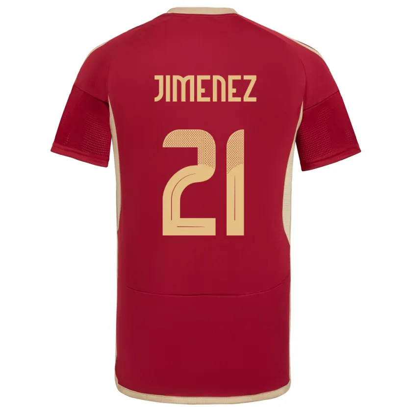 Danxen Dames Venezuela Marianyela Jiménez #21 Bourgondië Thuisshirt Thuistenue 24-26 T-Shirt