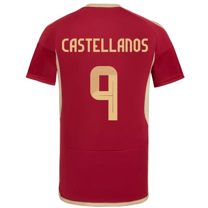 Danxen Dames Venezuela Deyna Castellanos #9 Bourgondië Thuisshirt Thuistenue 24-26 T-Shirt
