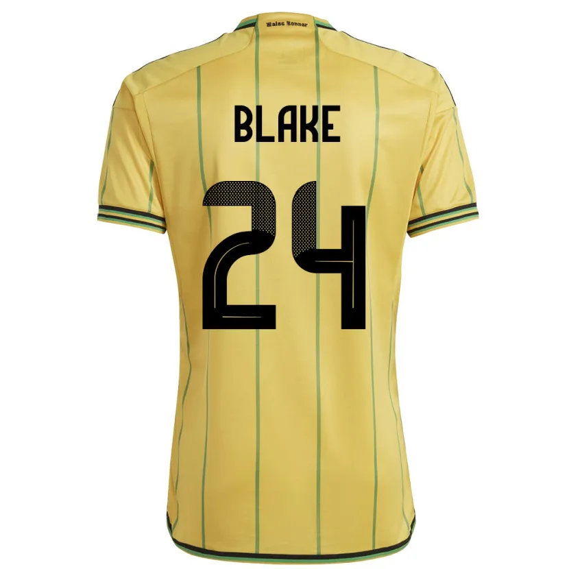 Danxen Dames Jamaica Andre Blake #24 Geel Thuisshirt Thuistenue 24-26 T-Shirt