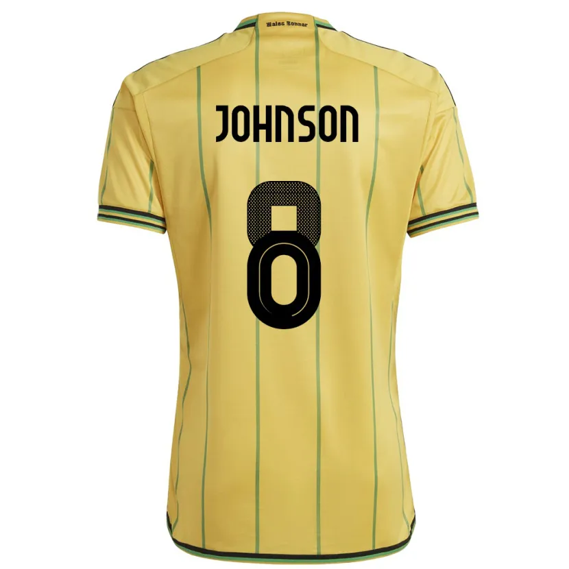 Danxen Dames Jamaica Daniel Johnson #8 Geel Thuisshirt Thuistenue 24-26 T-Shirt