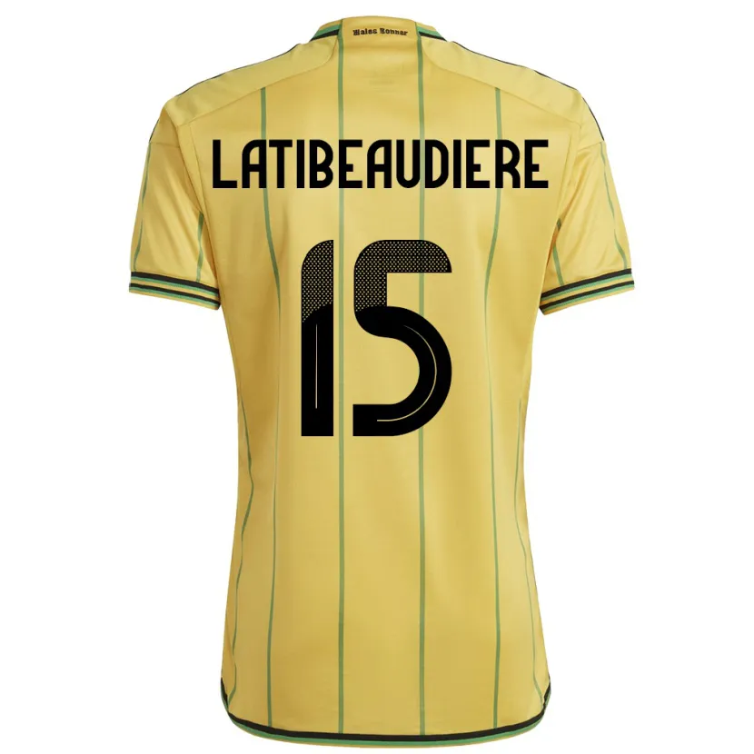 Danxen Dames Jamaica Joel Latibeaudiere #15 Geel Thuisshirt Thuistenue 24-26 T-Shirt
