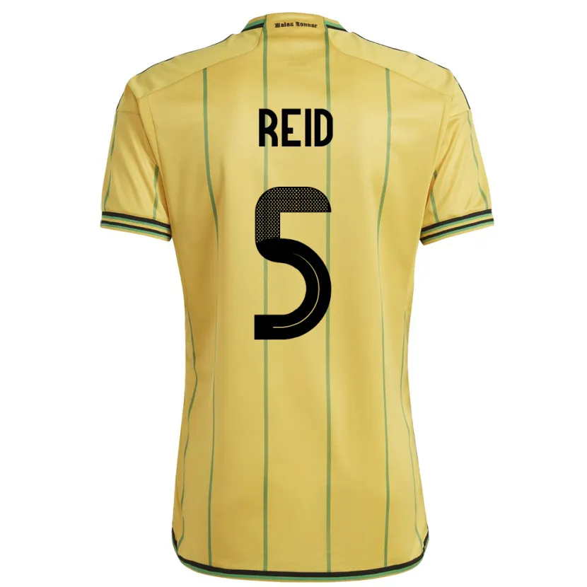 Danxen Dames Jamaica Adrian Reid #5 Geel Thuisshirt Thuistenue 24-26 T-Shirt