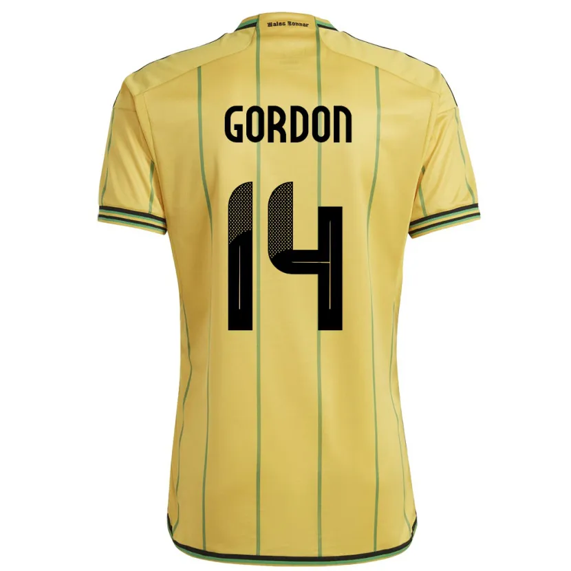 Danxen Dames Jamaica Ashton Gordon #14 Geel Thuisshirt Thuistenue 24-26 T-Shirt