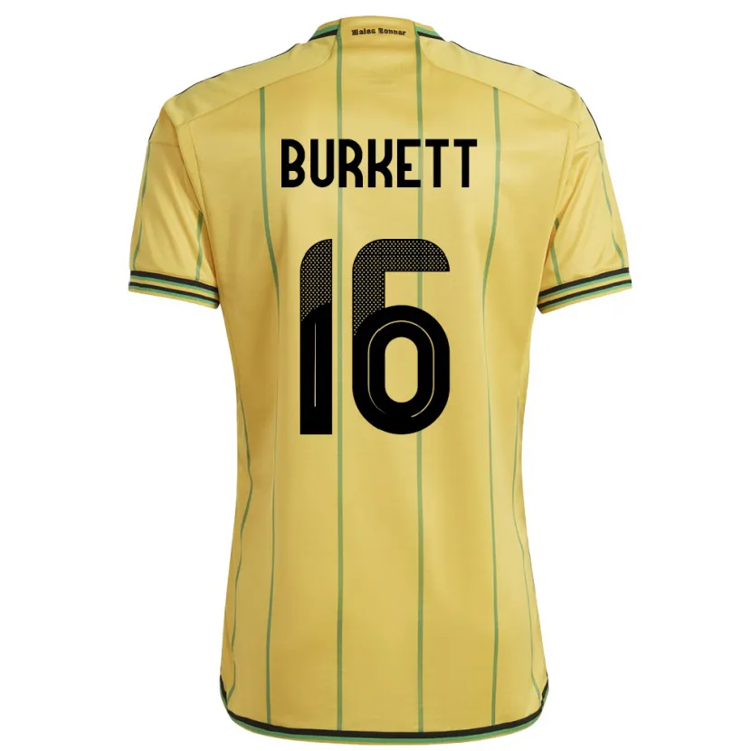 Danxen Dames Jamaica Brian Burkett #16 Geel Thuisshirt Thuistenue 24-26 T-Shirt