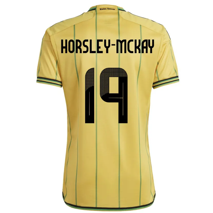 Danxen Dames Jamaica Kyron Horsley-Mckay #19 Geel Thuisshirt Thuistenue 24-26 T-Shirt
