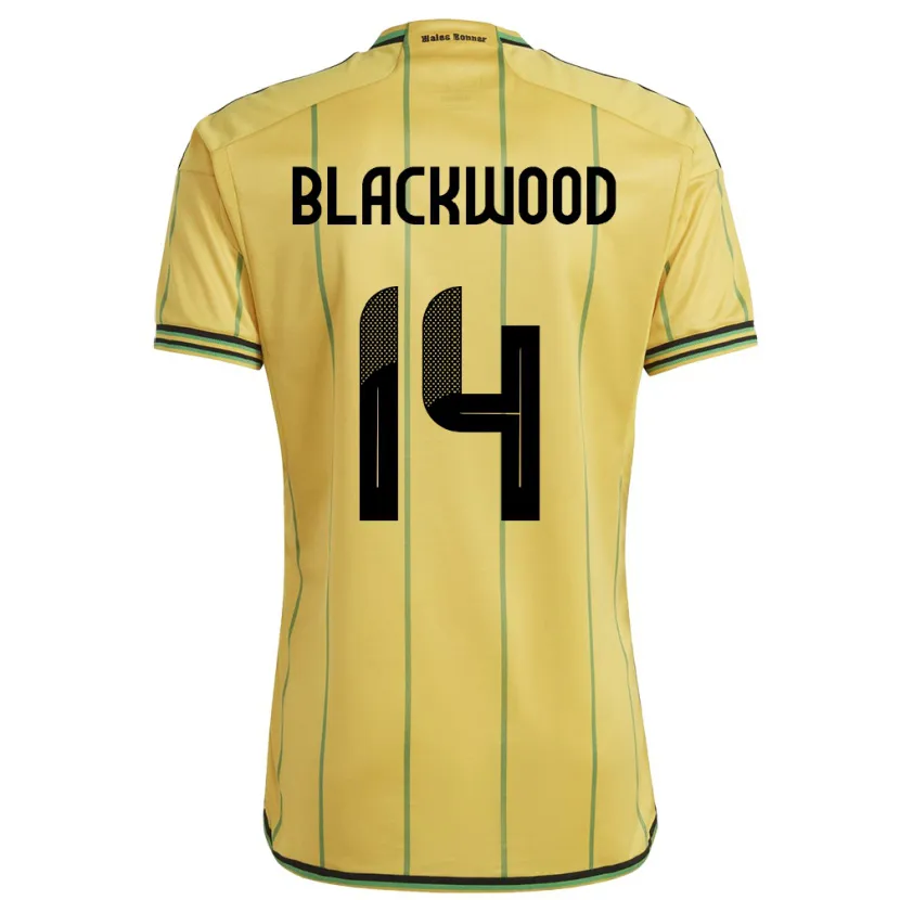 Danxen Dames Jamaica Deneisha Blackwood #14 Geel Thuisshirt Thuistenue 24-26 T-Shirt