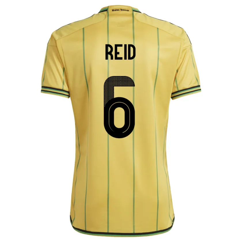 Danxen Dames Jamaica Lauren Reid #6 Geel Thuisshirt Thuistenue 24-26 T-Shirt