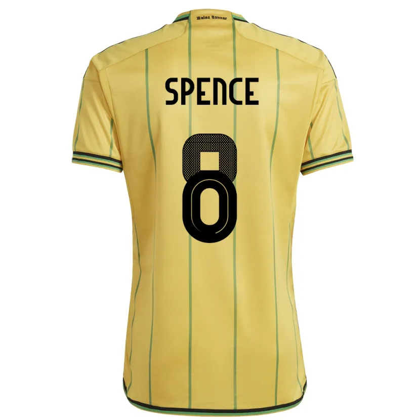 Danxen Dames Jamaica Drew Spence #8 Geel Thuisshirt Thuistenue 24-26 T-Shirt