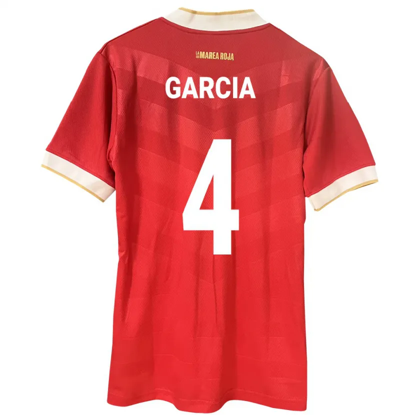 Danxen Dames Panama Giancarlos García #4 Rood Thuisshirt Thuistenue 24-26 T-Shirt