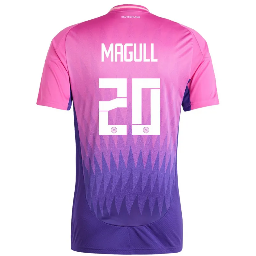 Danxen Dames Duitsland Lina Magull #20 Roze Paars Uitshirt Uittenue 24-26 T-Shirt