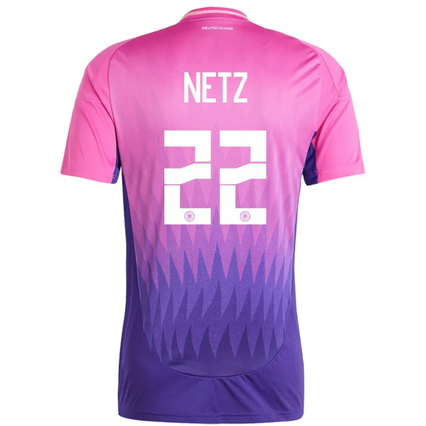 Danxen Dames Duitsland Luca Netz #22 Roze Paars Uitshirt Uittenue 24-26 T-Shirt