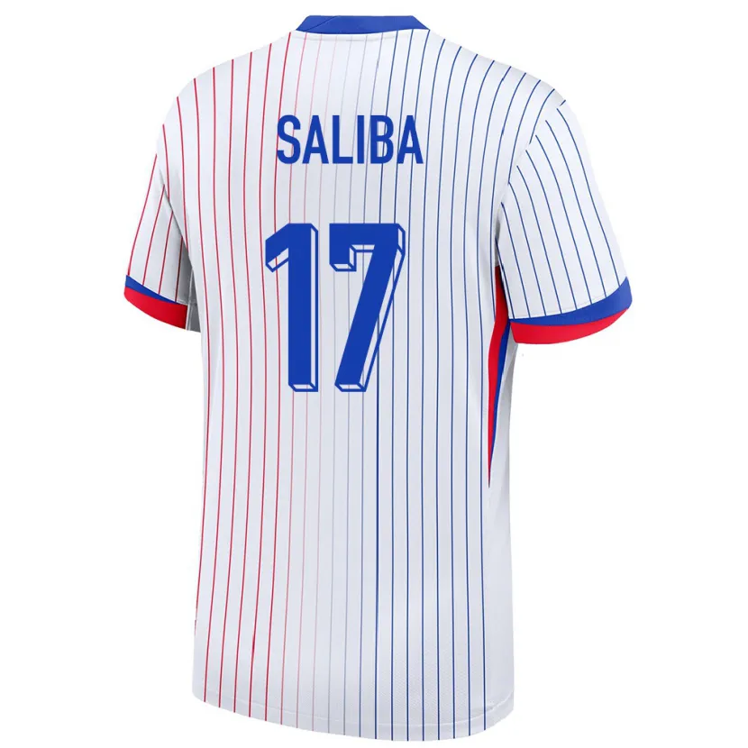Danxen Dames Frankrijk William Saliba #17 Wit Uitshirt Uittenue 24-26 T-Shirt