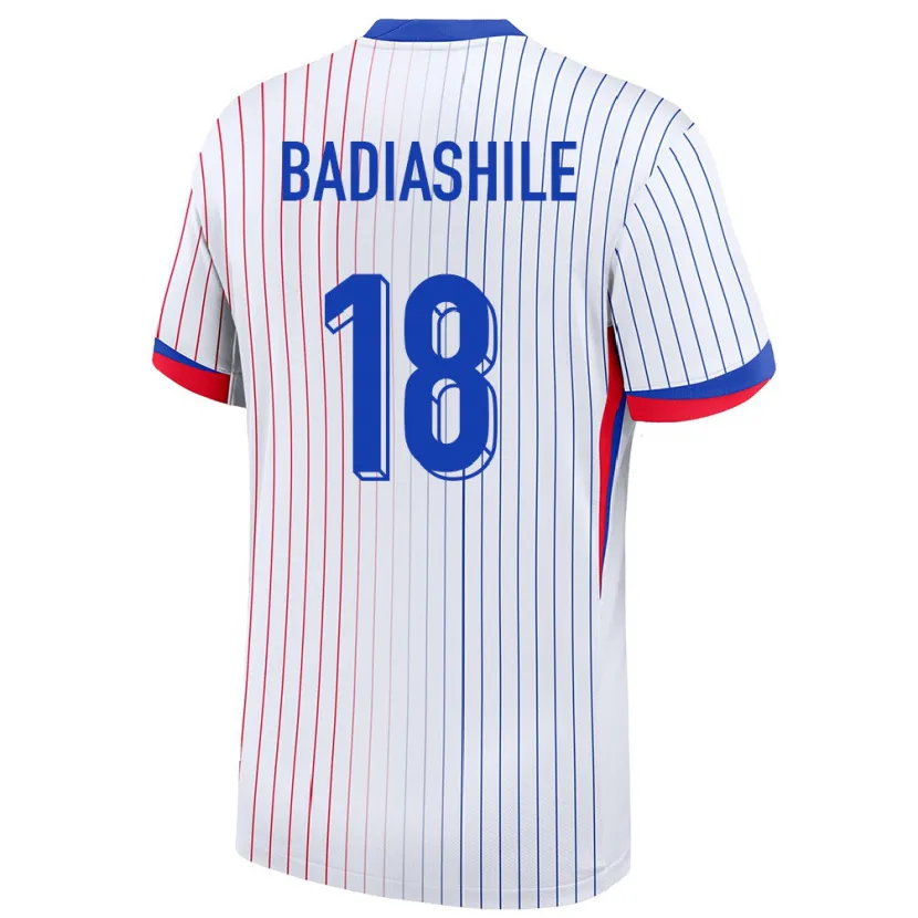 Danxen Dames Frankrijk Benoit Badiashile #18 Wit Uitshirt Uittenue 24-26 T-Shirt