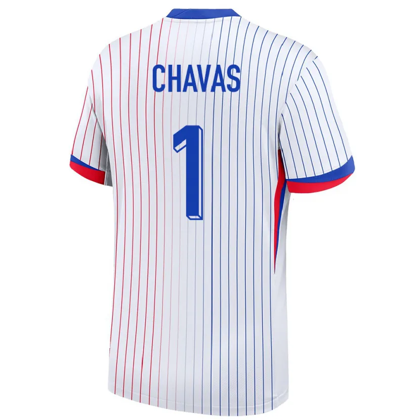 Danxen Dames Frankrijk Mylene Chavas #1 Wit Uitshirt Uittenue 24-26 T-Shirt