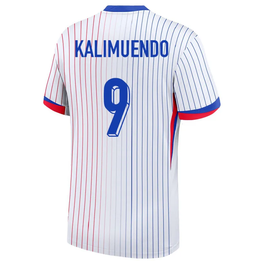 Danxen Dames Frankrijk Arnaud Kalimuendo #9 Wit Uitshirt Uittenue 24-26 T-Shirt