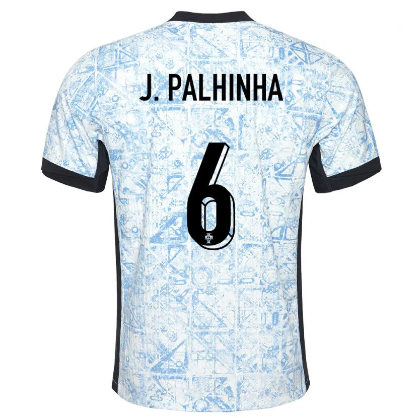 Danxen Dames Portugal Joao Palhinha #6 Crème Blauw Uitshirt Uittenue 24-26 T-Shirt