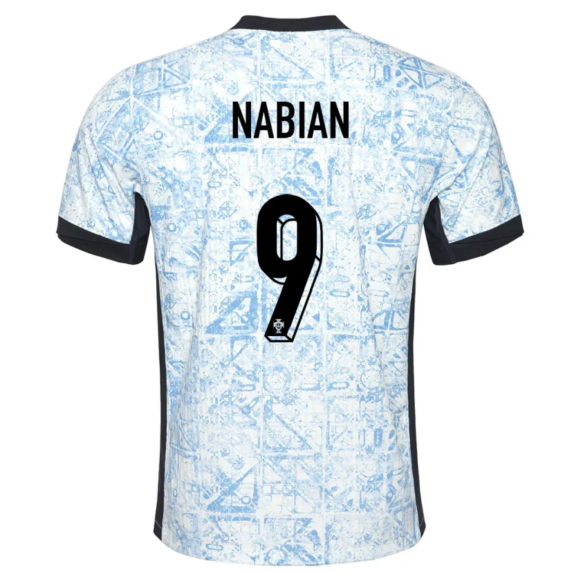 Danxen Dames Portugal Herculano Nabian #9 Crème Blauw Uitshirt Uittenue 24-26 T-Shirt