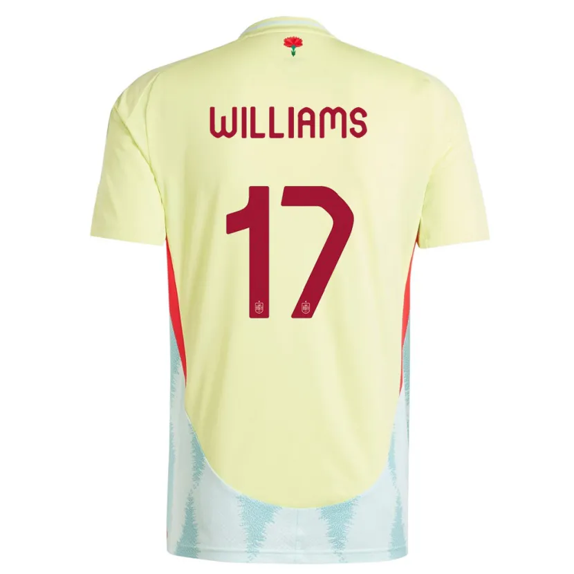 Danxen Dames Spanje Nico Williams #17 Geel Uitshirt Uittenue 24-26 T-Shirt
