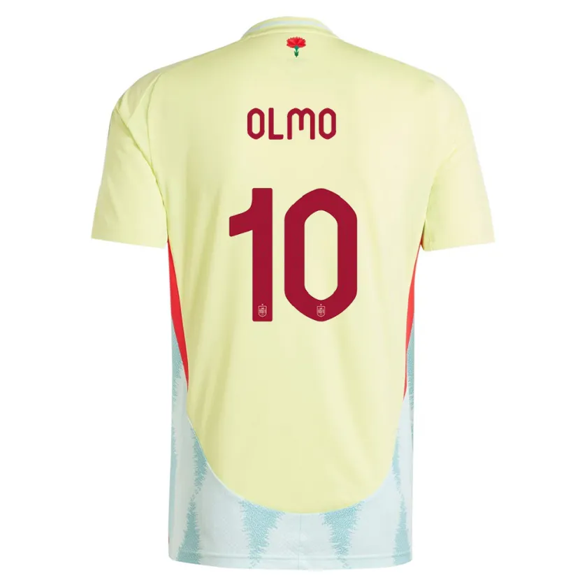 Danxen Dames Spanje Dani Olmo #10 Geel Uitshirt Uittenue 24-26 T-Shirt