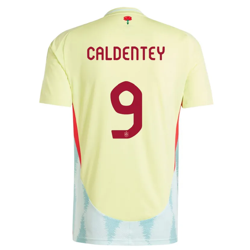 Danxen Dames Spanje Mariona Caldentey #9 Geel Uitshirt Uittenue 24-26 T-Shirt