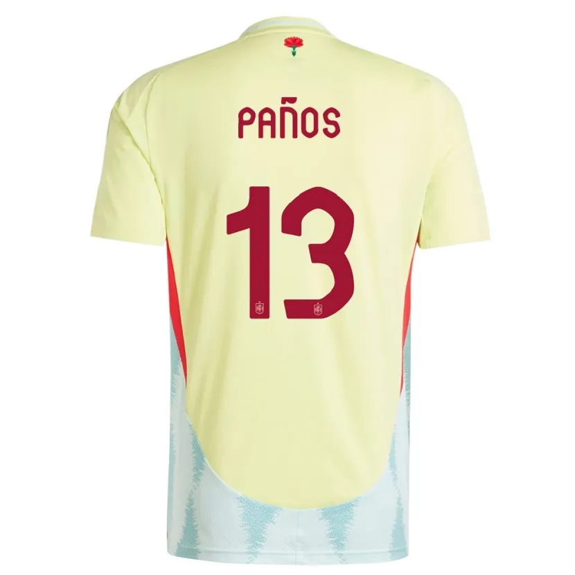 Danxen Dames Spanje Sandra Panos #13 Geel Uitshirt Uittenue 24-26 T-Shirt