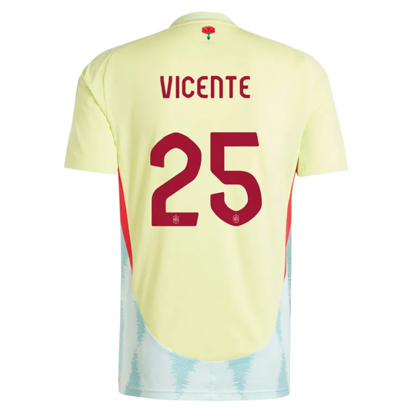 Danxen Dames Spanje Ainhoa Vicente #25 Geel Uitshirt Uittenue 24-26 T-Shirt