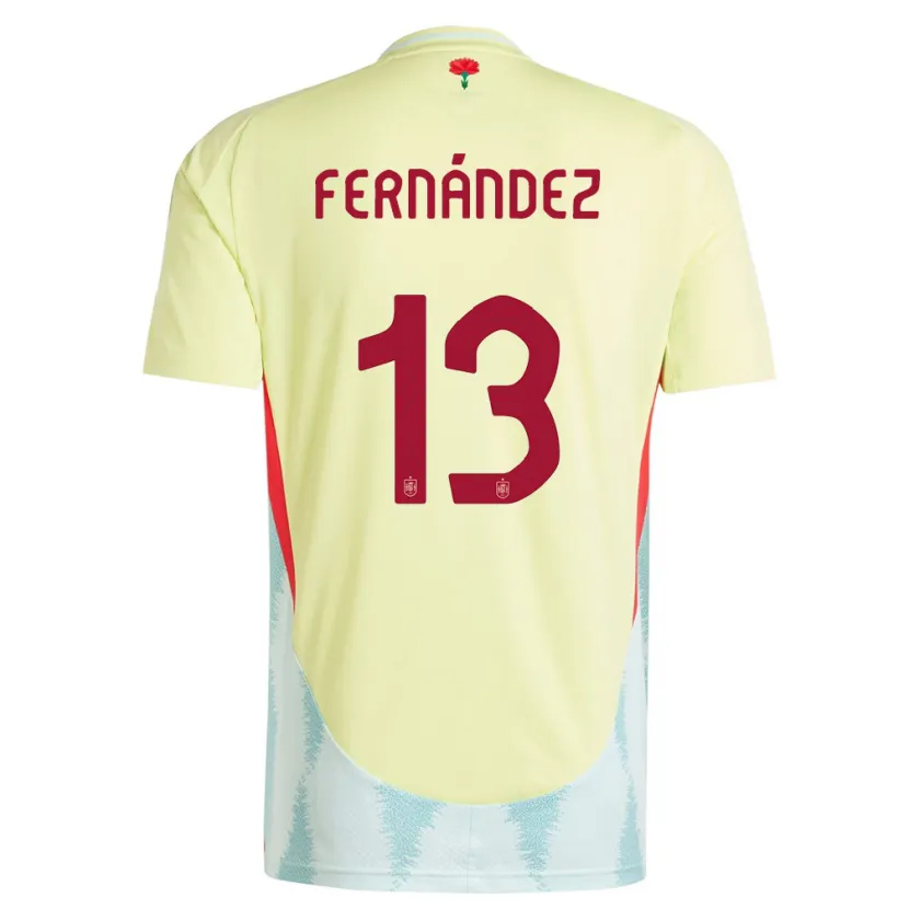 Danxen Dames Spanje Cesar Fernandez #13 Geel Uitshirt Uittenue 24-26 T-Shirt