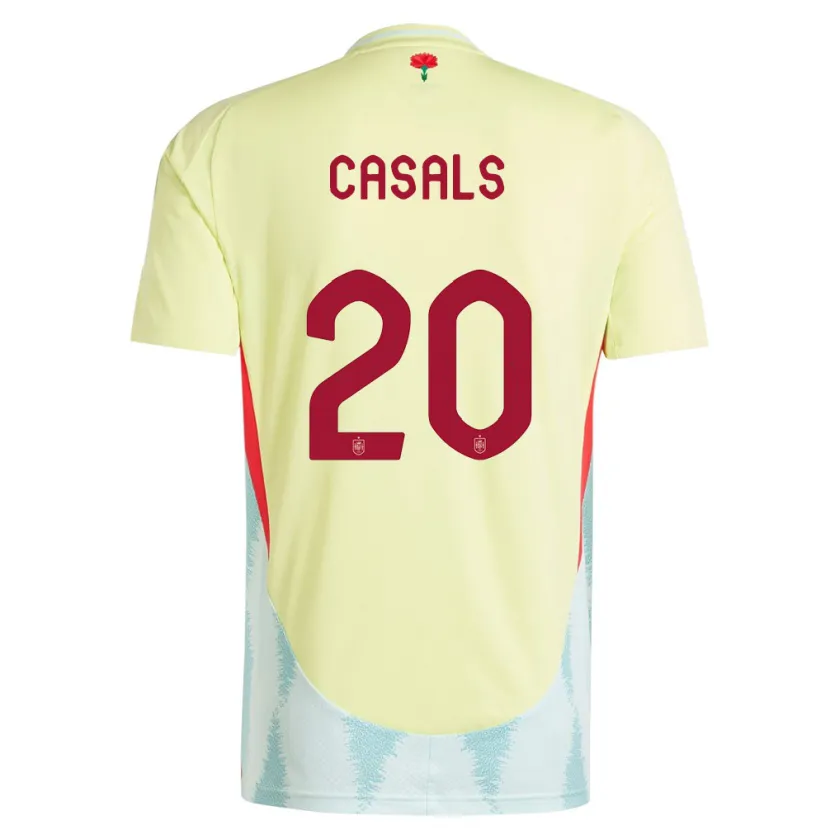 Danxen Dames Spanje Joel Casals #20 Geel Uitshirt Uittenue 24-26 T-Shirt