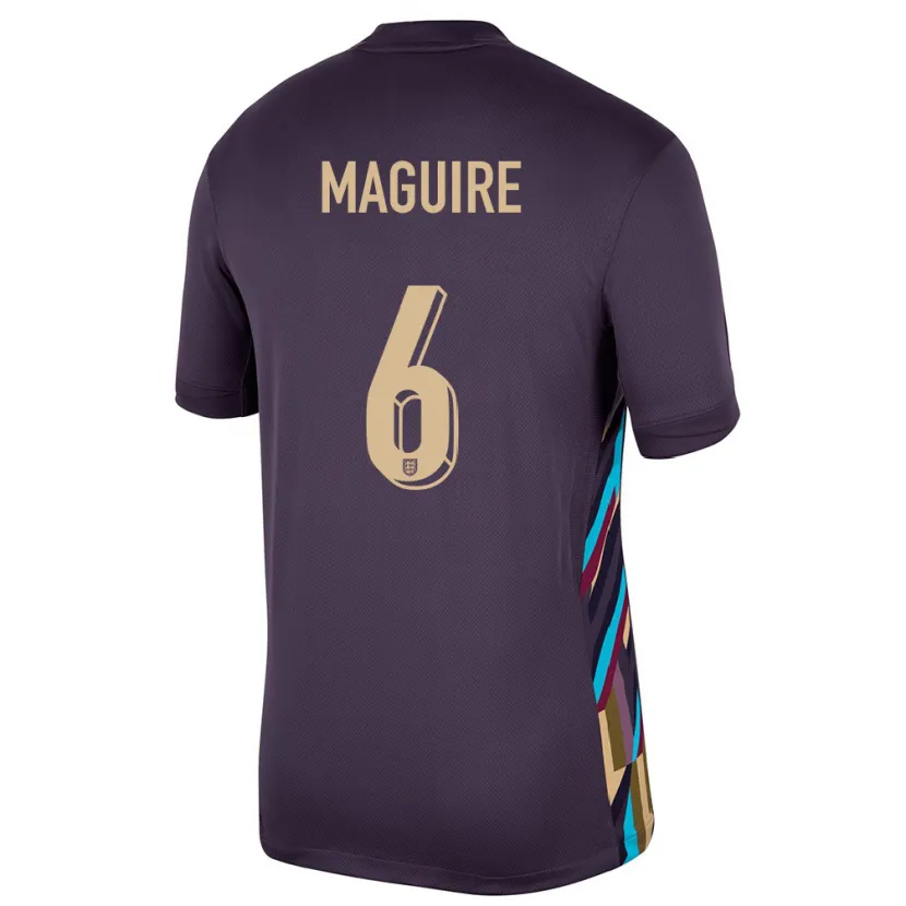 Danxen Dames Engeland Harry Maguire #6 Donkere Rozijn Uitshirt Uittenue 24-26 T-Shirt