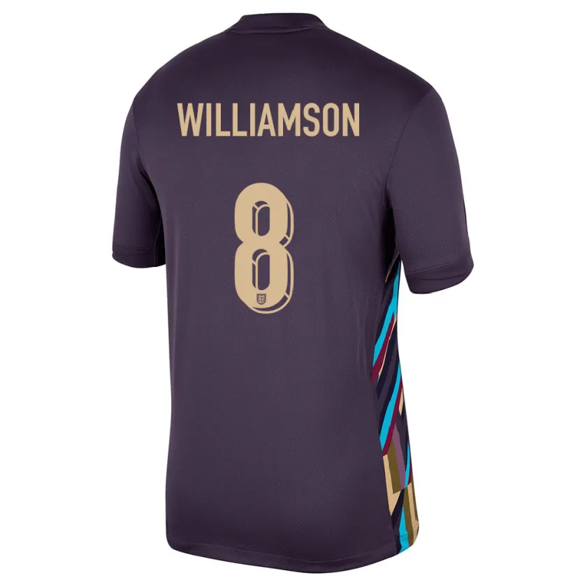 Danxen Dames Engeland Leah Williamson #8 Donkere Rozijn Uitshirt Uittenue 24-26 T-Shirt