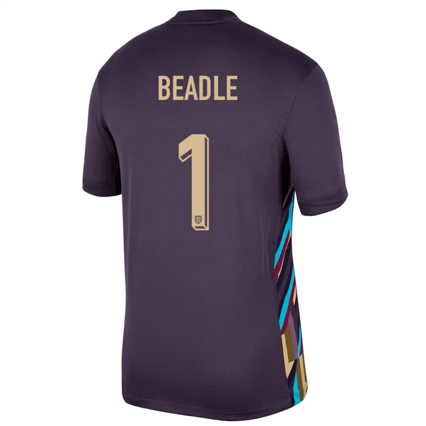 Danxen Dames Engeland James Beadle #1 Donkere Rozijn Uitshirt Uittenue 24-26 T-Shirt