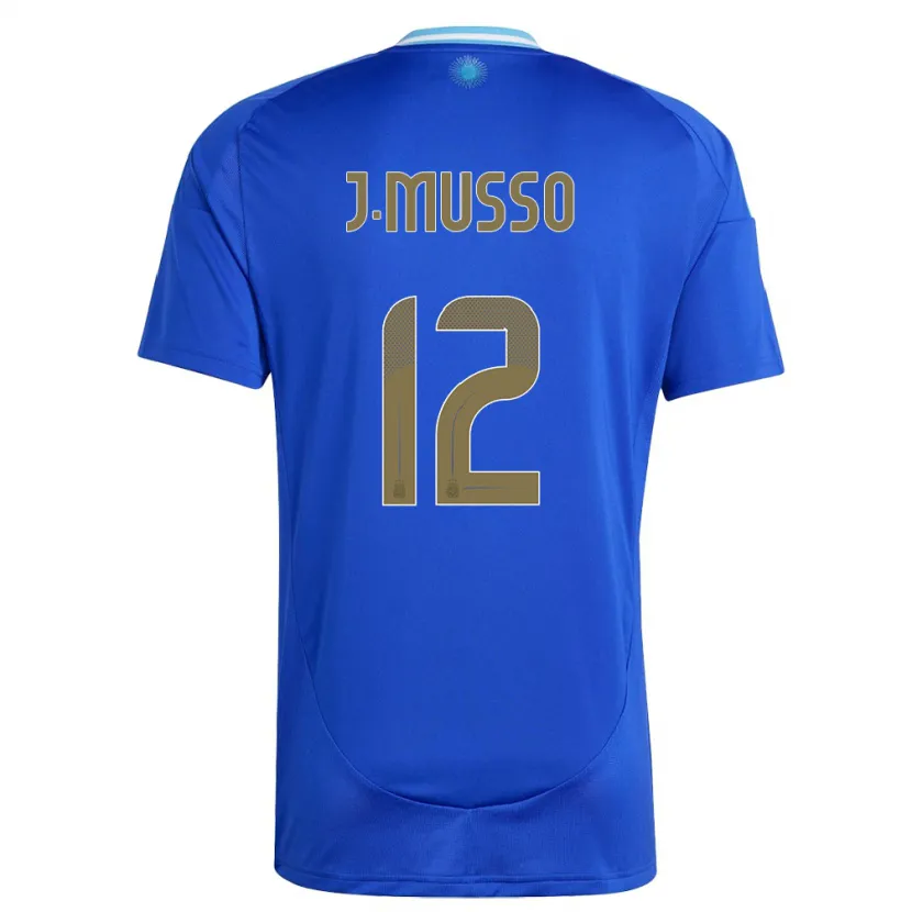 Danxen Dames Argentinië Juan Musso #12 Blauw Uitshirt Uittenue 24-26 T-Shirt