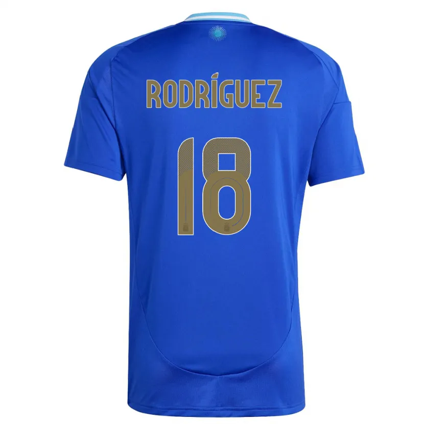 Danxen Dames Argentinië Guido Rodriguez #18 Blauw Uitshirt Uittenue 24-26 T-Shirt