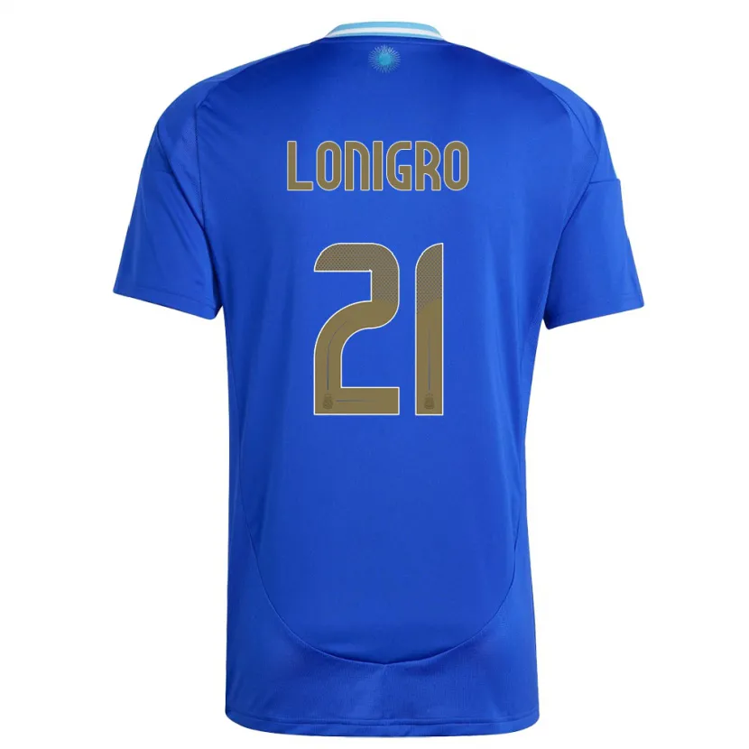Danxen Dames Argentinië Erica Lonigro #21 Blauw Uitshirt Uittenue 24-26 T-Shirt