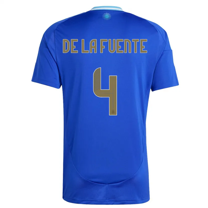 Danxen Dames Argentinië Hernan De La Fuente #4 Blauw Uitshirt Uittenue 24-26 T-Shirt
