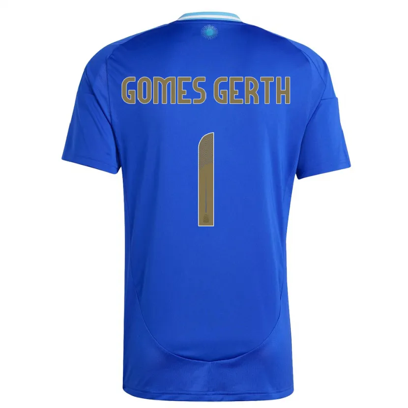 Danxen Dames Argentinië Federico Gomes Gerth #1 Blauw Uitshirt Uittenue 24-26 T-Shirt