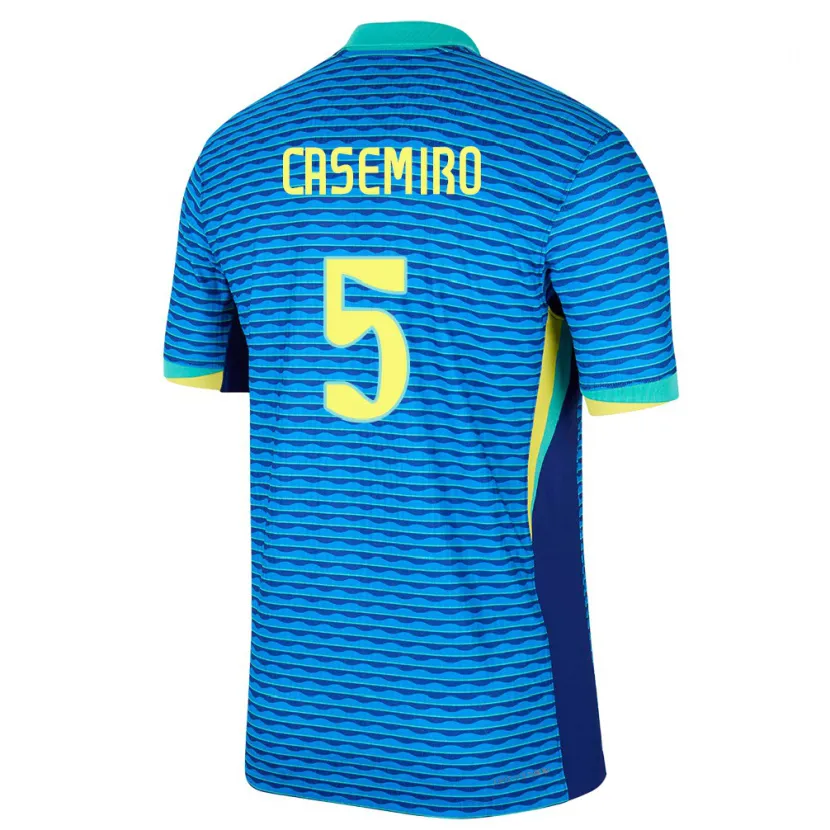 Danxen Dames Brazilië Casemiro #5 Blauw Uitshirt Uittenue 24-26 T-Shirt