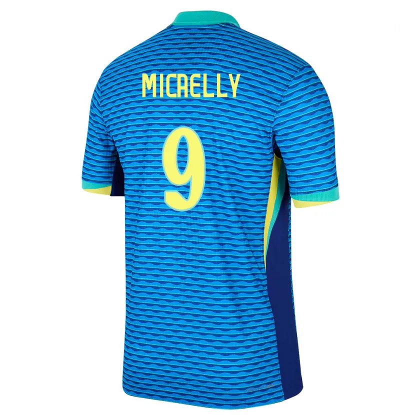Danxen Dames Brazilië Micaelly #9 Blauw Uitshirt Uittenue 24-26 T-Shirt