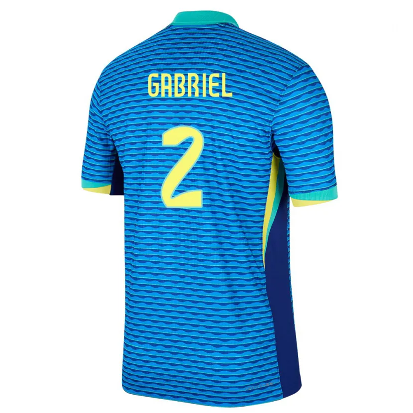 Danxen Dames Brazilië Victor Gabriel #2 Blauw Uitshirt Uittenue 24-26 T-Shirt