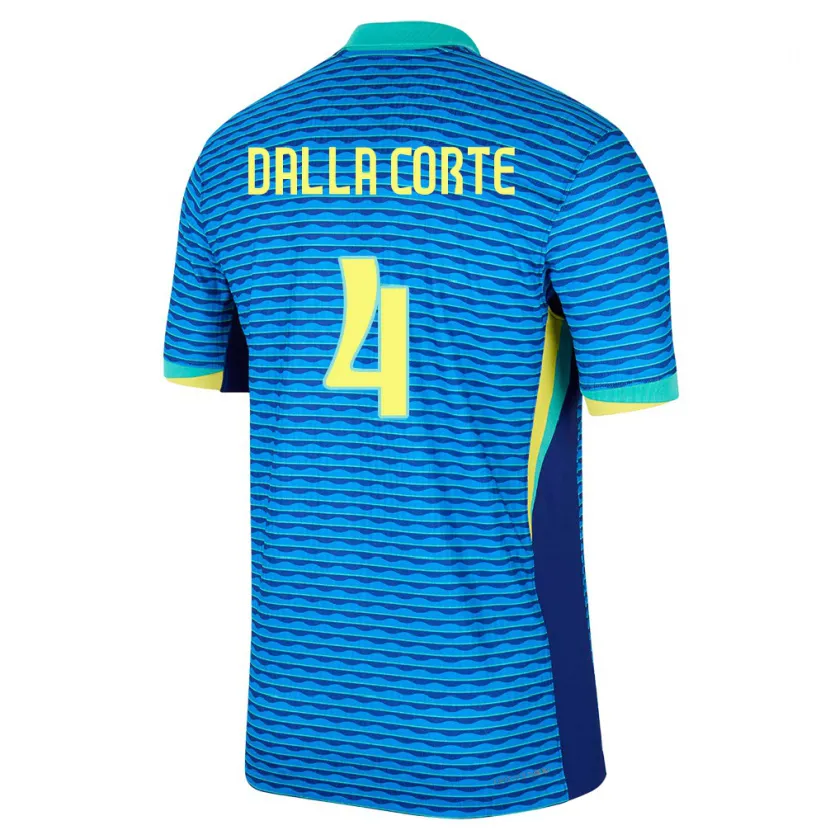 Danxen Dames Brazilië Joao Dalla Corte #4 Blauw Uitshirt Uittenue 24-26 T-Shirt