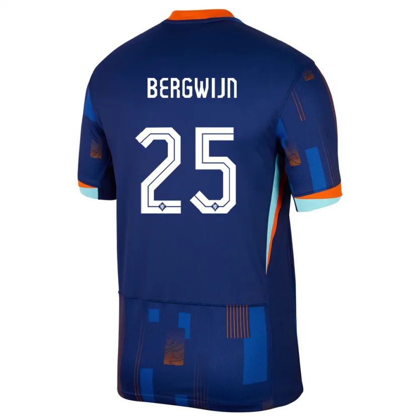 Danxen Dames Nederland Steven Bergwijn #25 Blauw Uitshirt Uittenue 24-26 T-Shirt